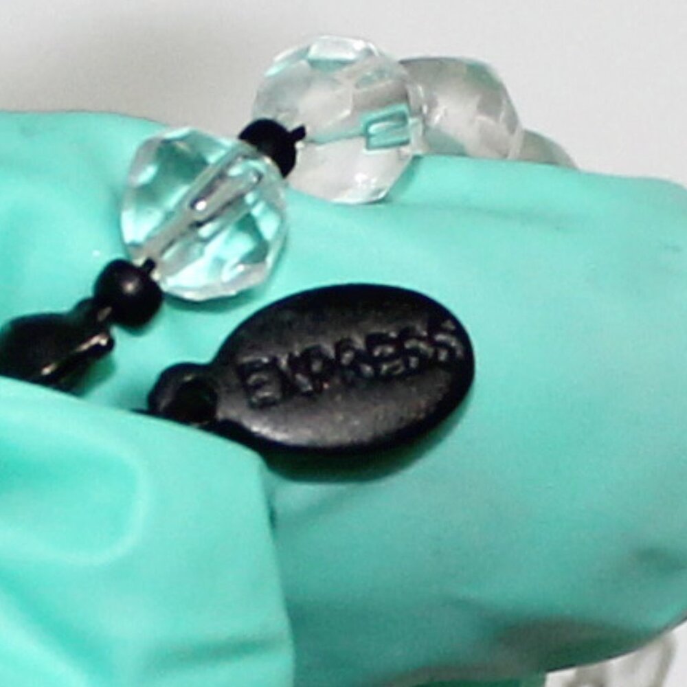 Older Express 3 Strand or Multi Layer Clear Facet Bead Lobster Clasp Necklace - Picture 3 of 9
